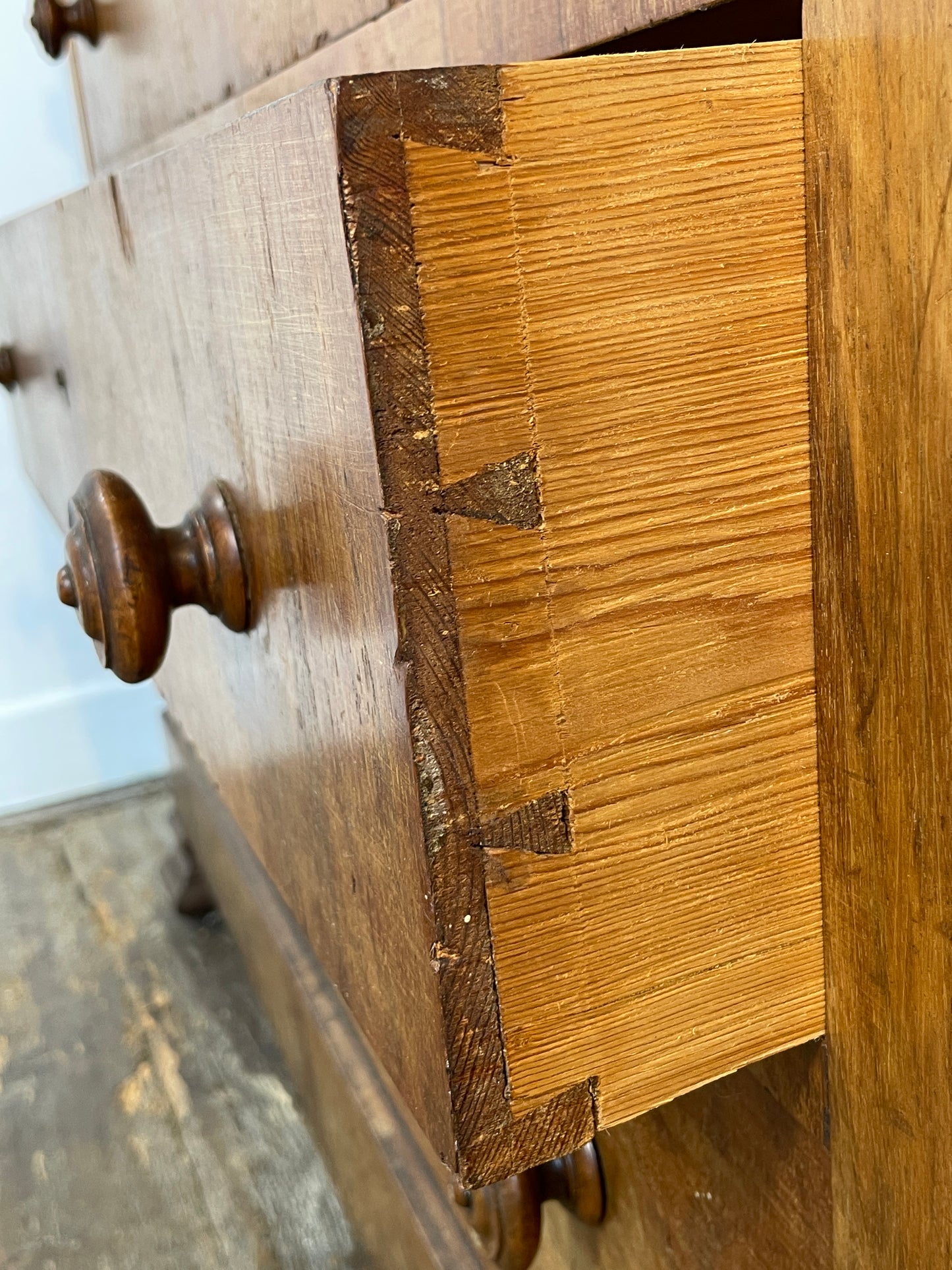 Antique Victorian Walnut Chest of Drawers – Marble Top, 19th Century