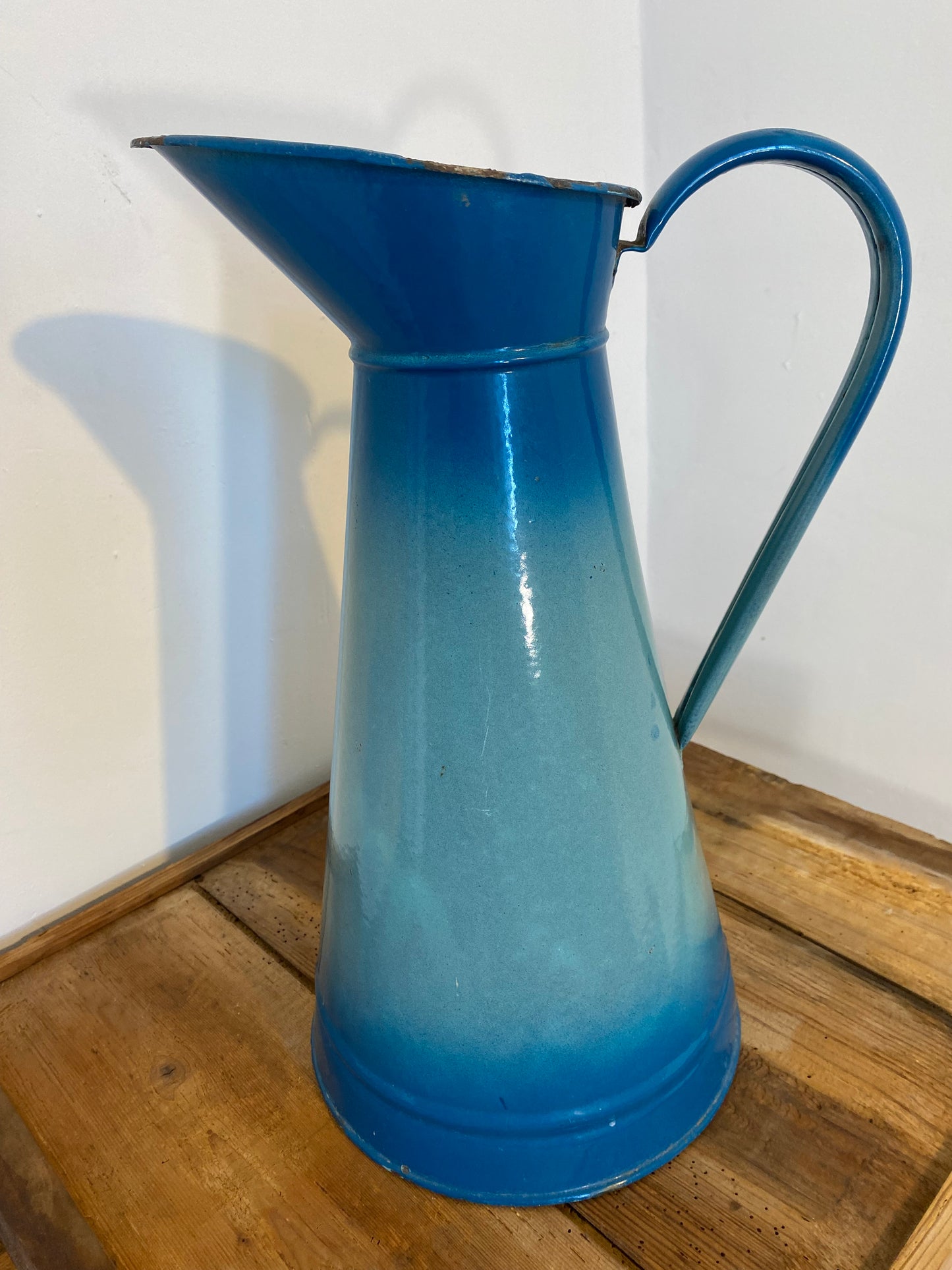 Vintage enamel garden pitcher
