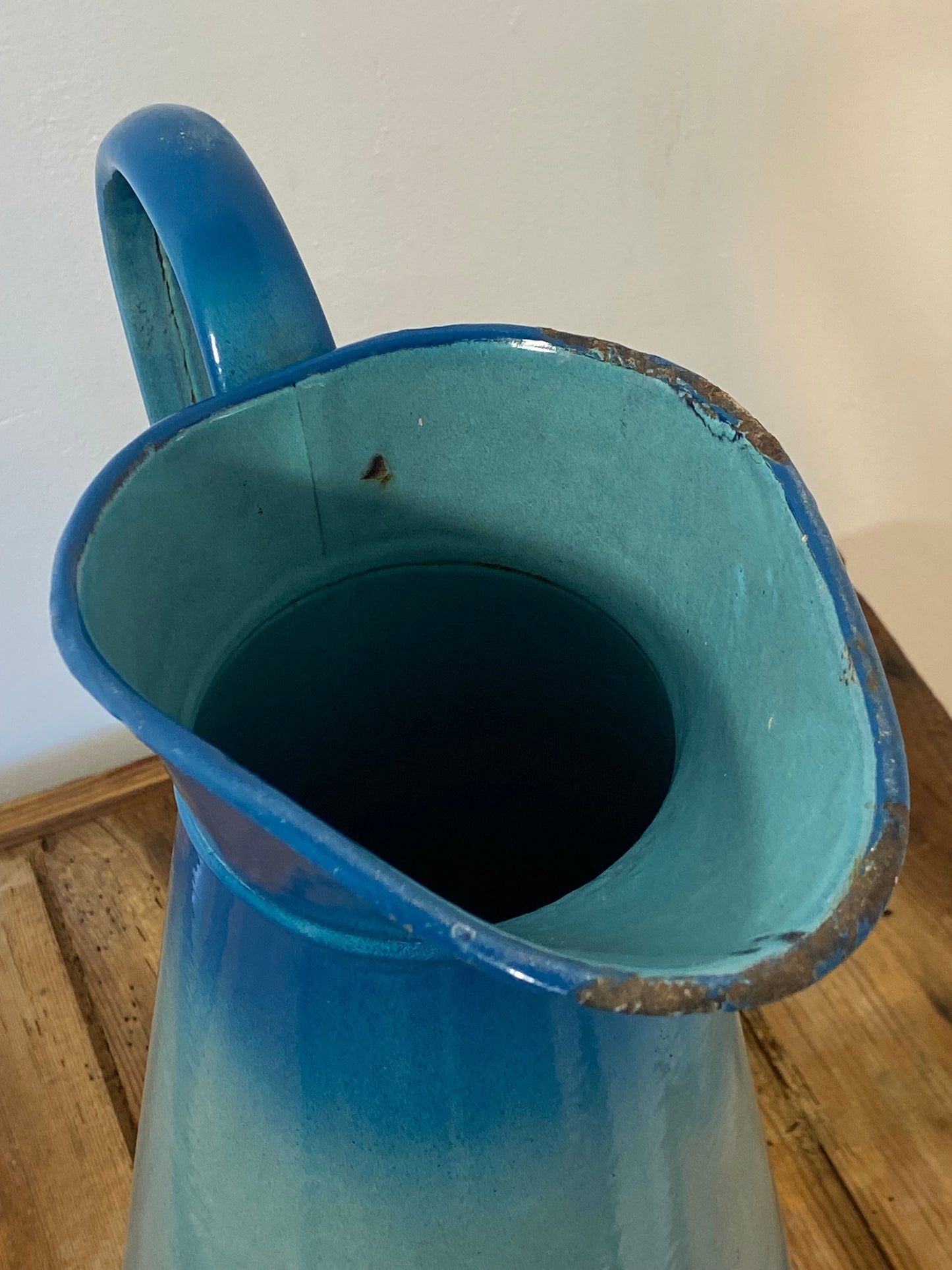 Vintage enamel garden pitcher