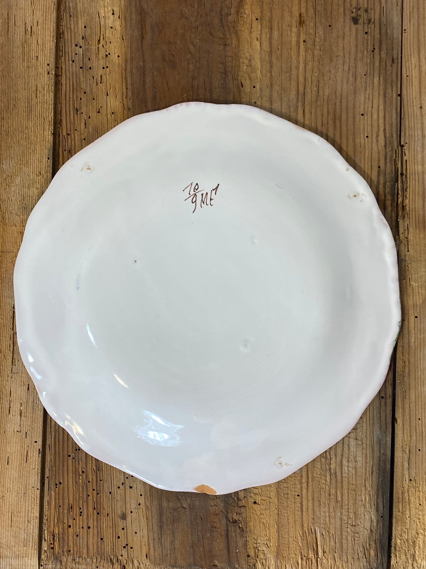 Vintage French Faience Plate Set – Moustiers Hand-Painted Pottery