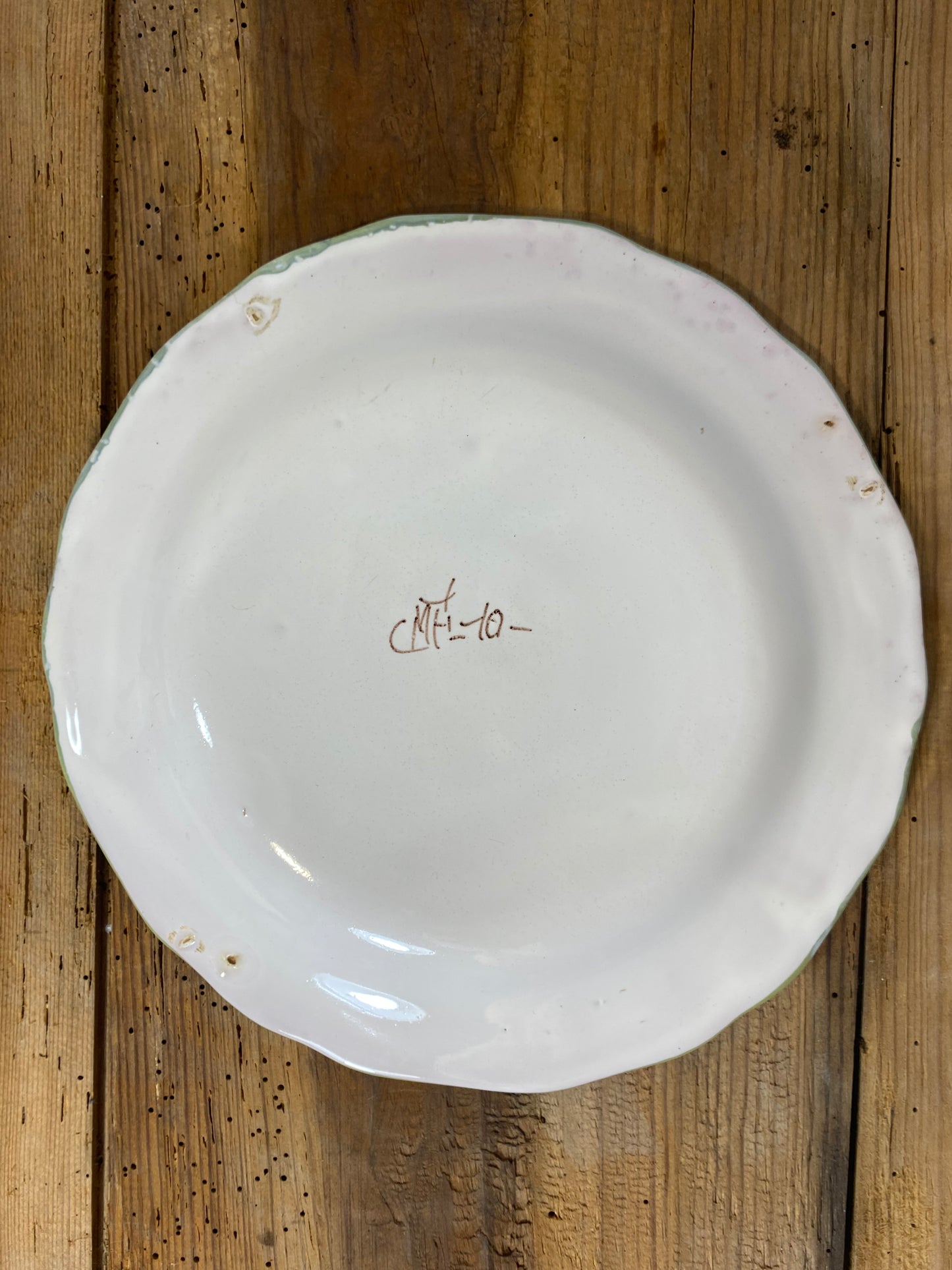 Vintage French Faience Plate Set – Moustiers Hand-Painted Pottery