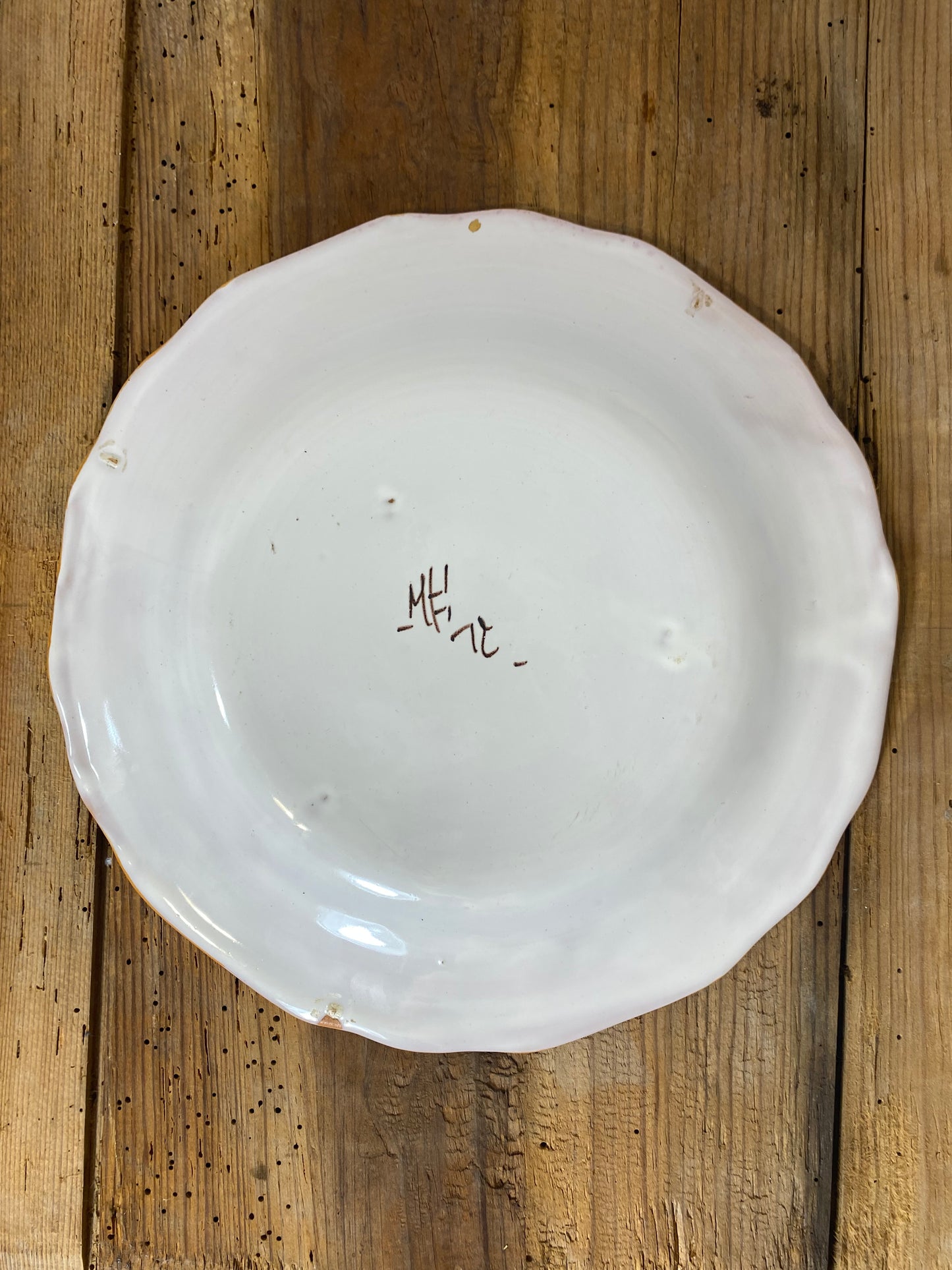 Vintage French Faience Plate Set – Moustiers Hand-Painted Pottery