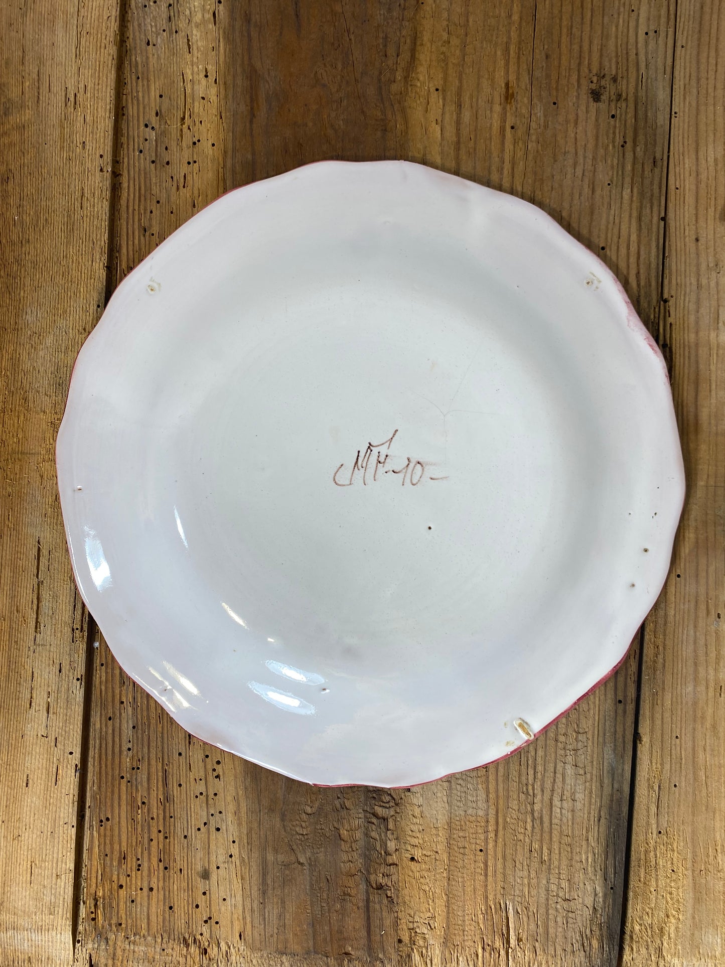 Vintage French Faience Plate Set – Moustiers Hand-Painted Pottery