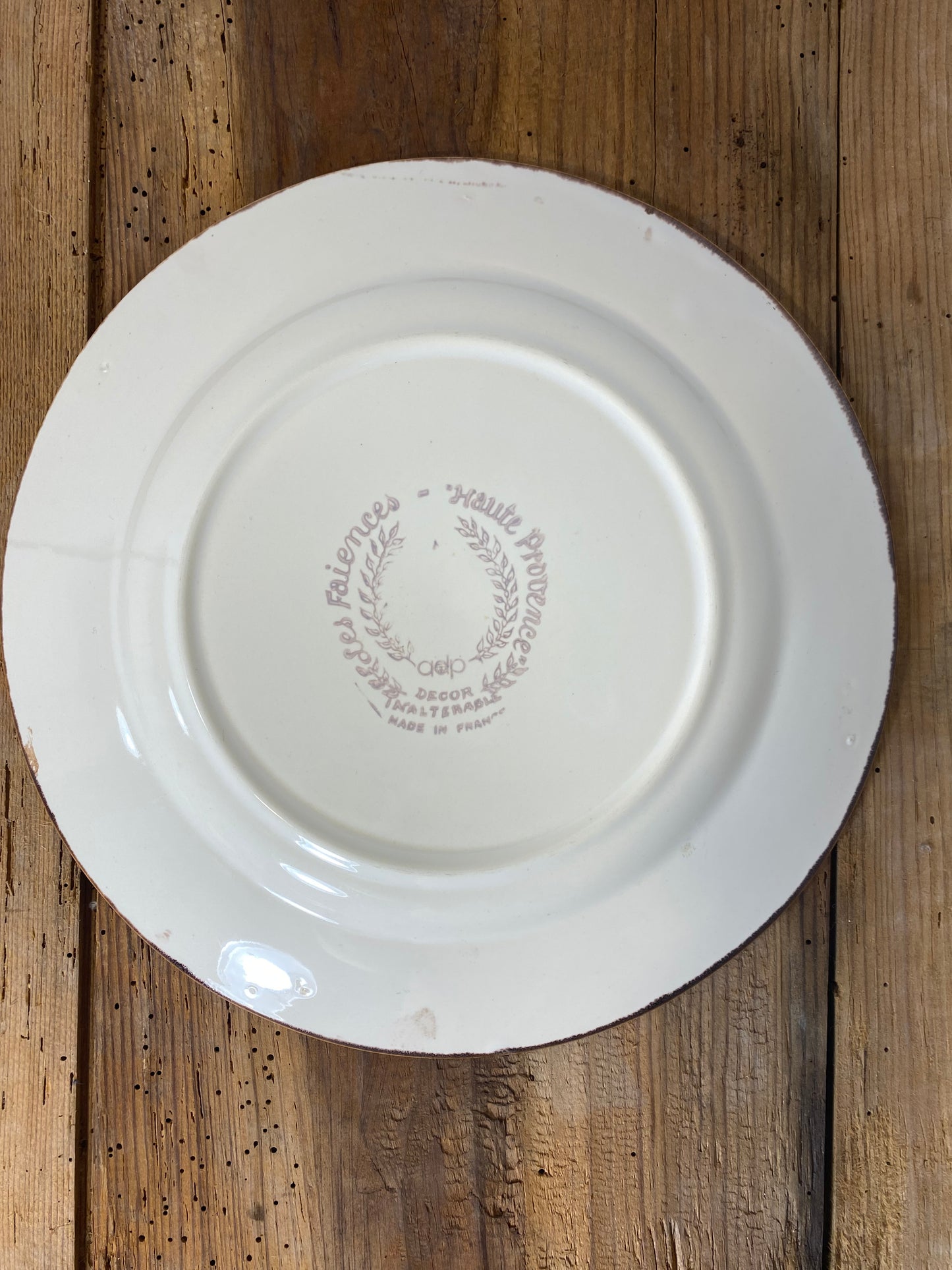 Vintage French Botanical Faïence Plate - Faiences -Haute Provence