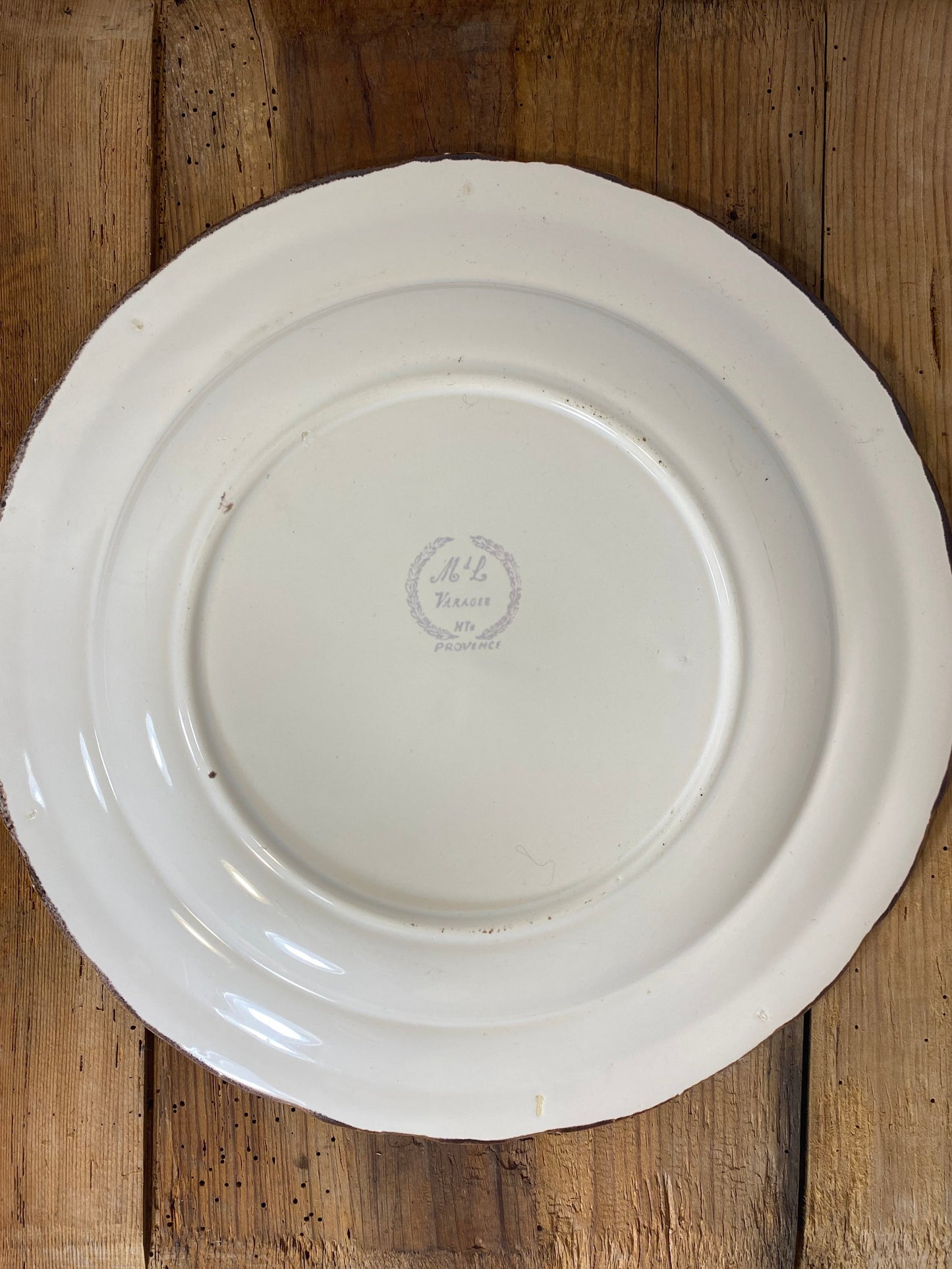 Vintage French Botanical Faïence Set – Platter, Large Plate & 3 Plates