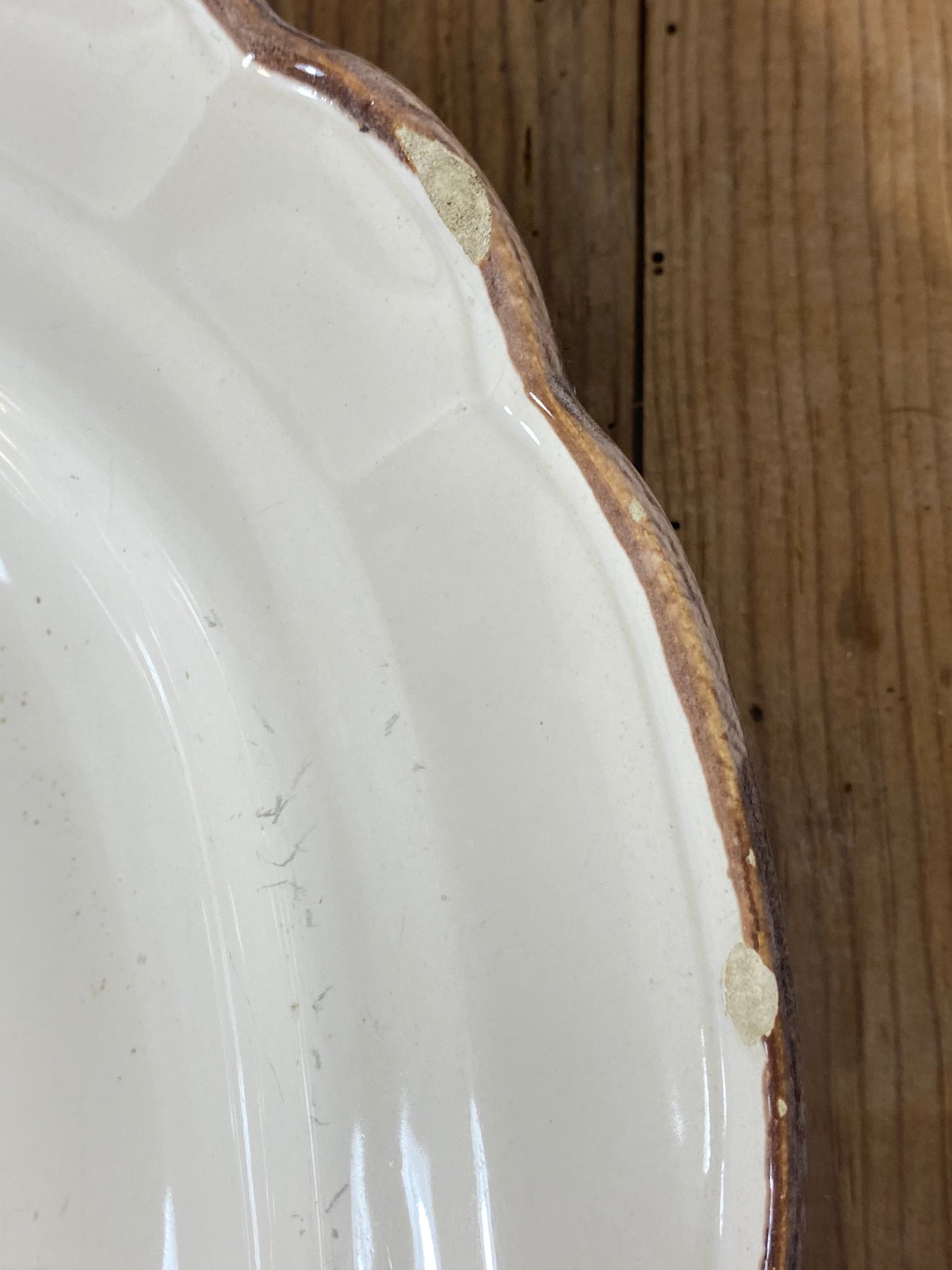 Vintage French Botanical Faïence Platter – "Diplotaxis muralis"