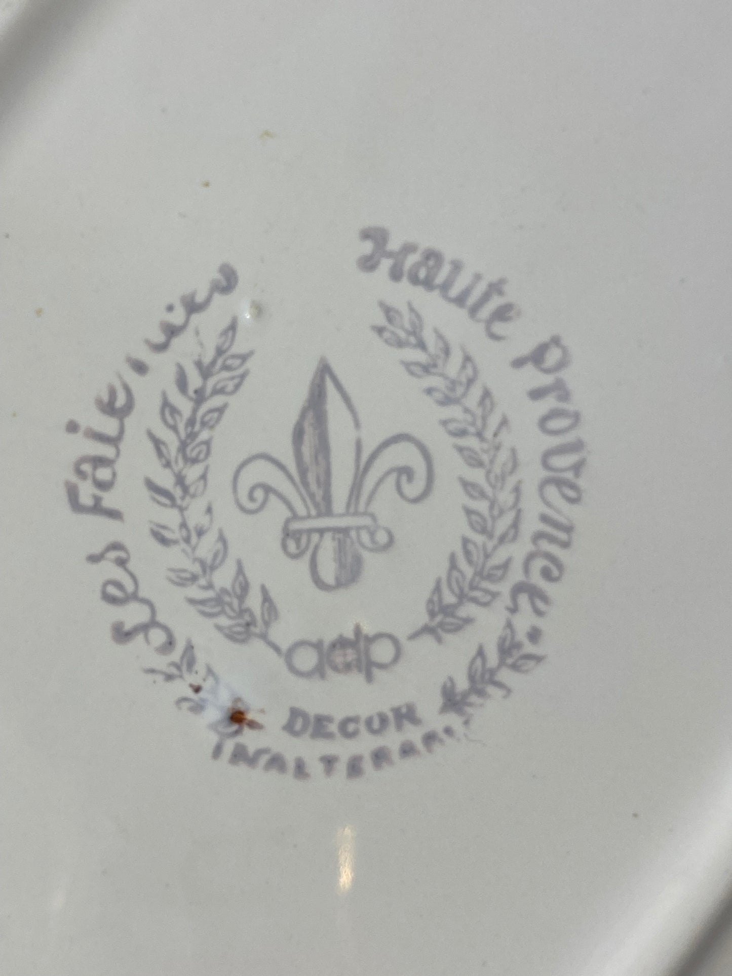 Vintage French Botanical Faïence Platter – "Diplotaxis muralis"