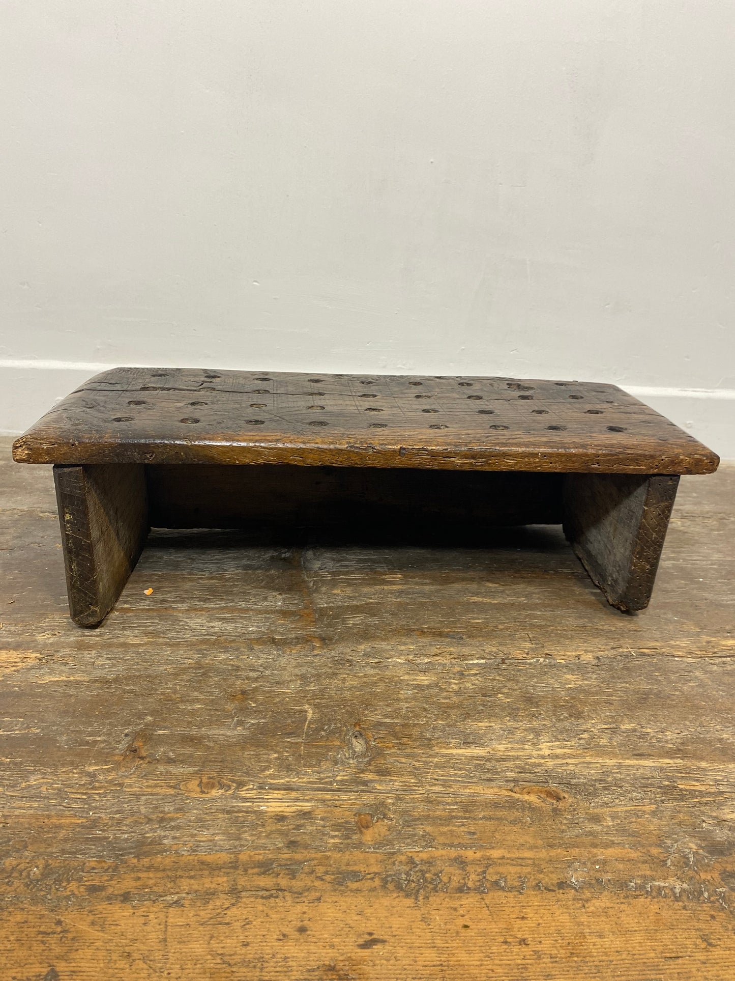 Antique Wooden Foot Warmer with Vent Holes – Rustic 19th-Century Charm