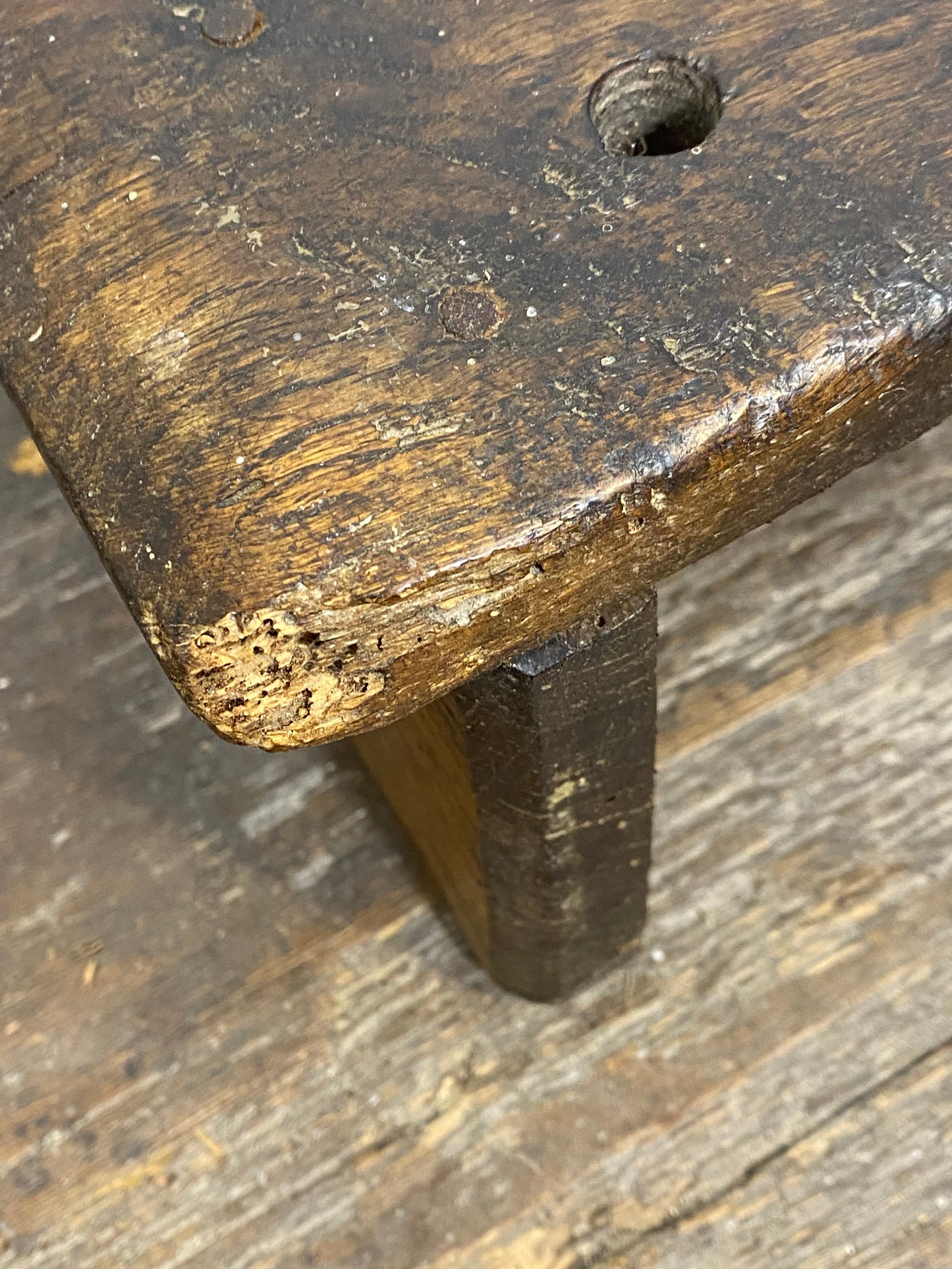 Antique Wooden Foot Warmer with Vent Holes – Rustic 19th-Century Charm
