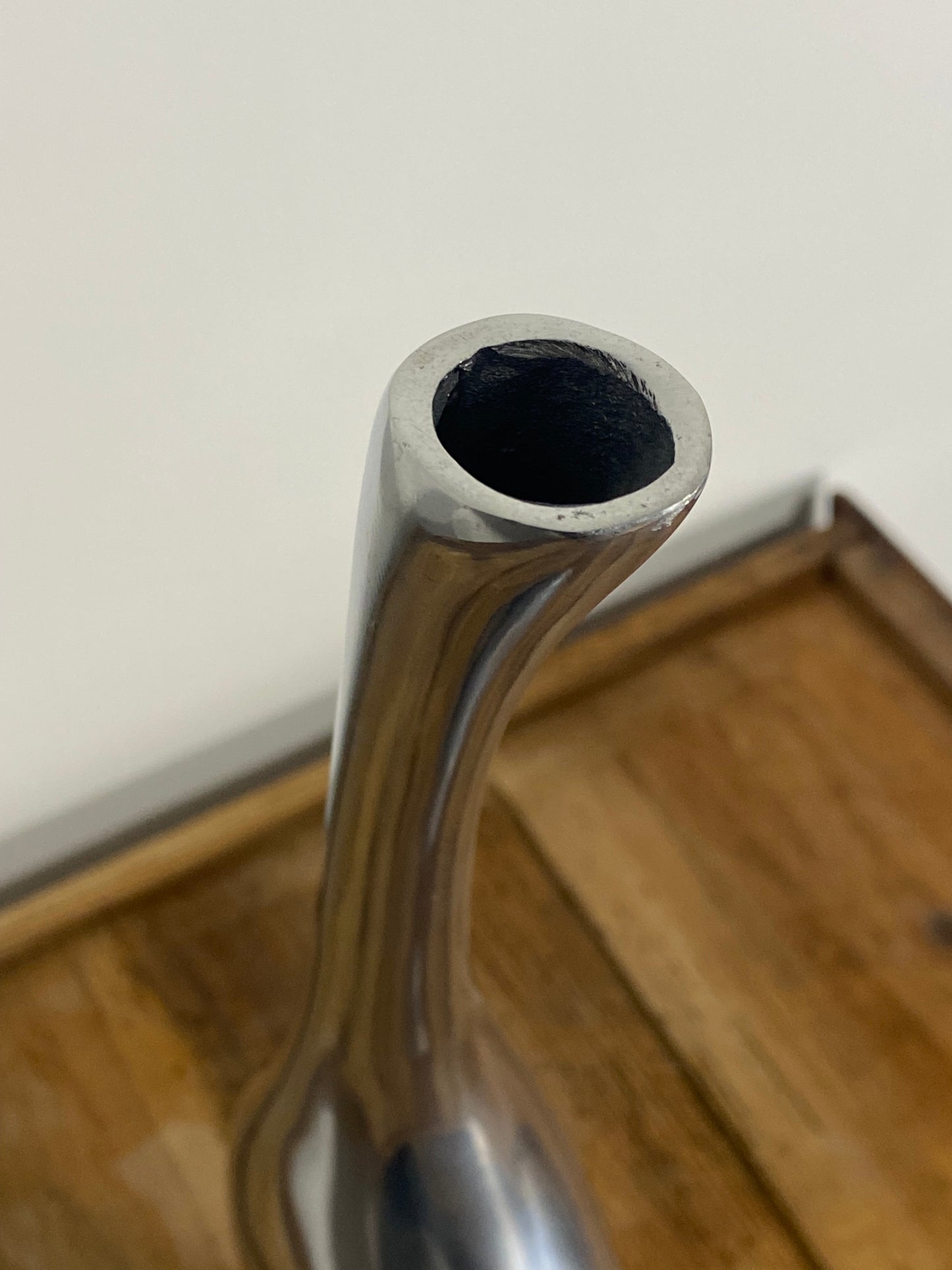 Modernist Polished Aluminum Curved Vase