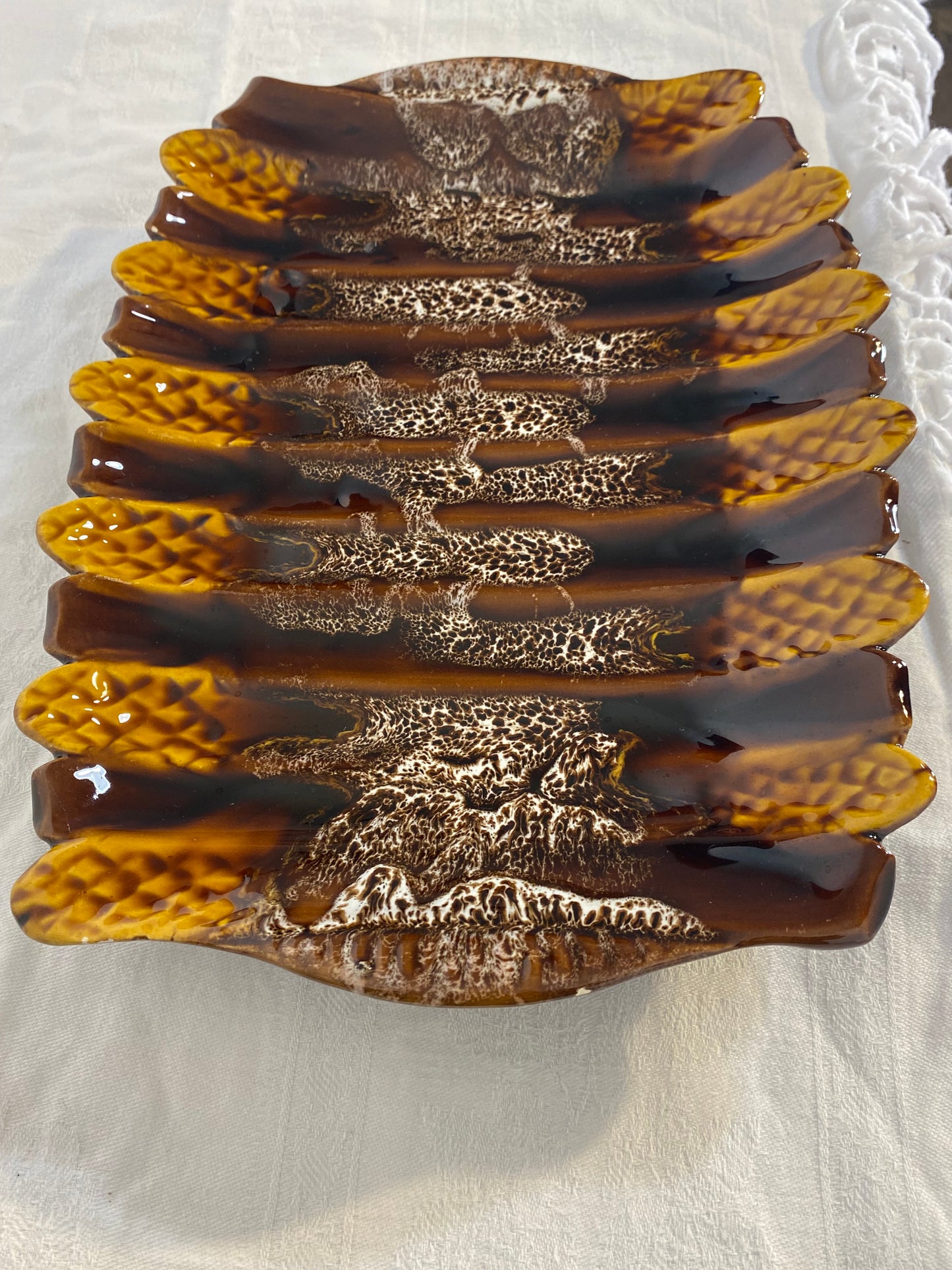 Vintage Vallauris Asparagus Serving Plate – French Pottery