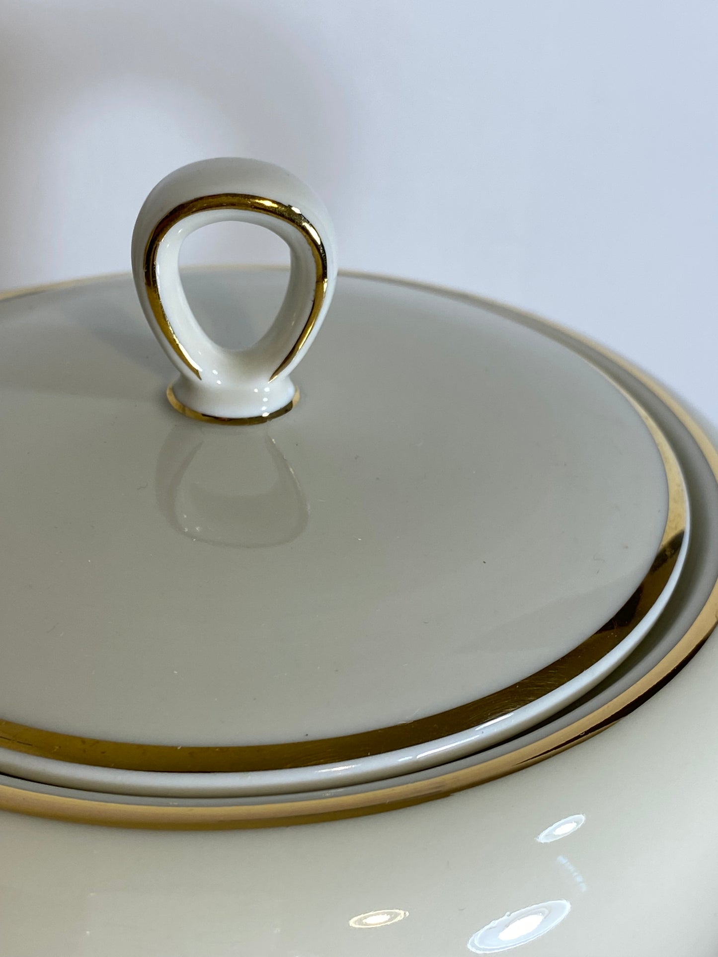 Vintage Bavarian Porcelain Tea Set – 9-Piece, Gilded Trim, Elegant