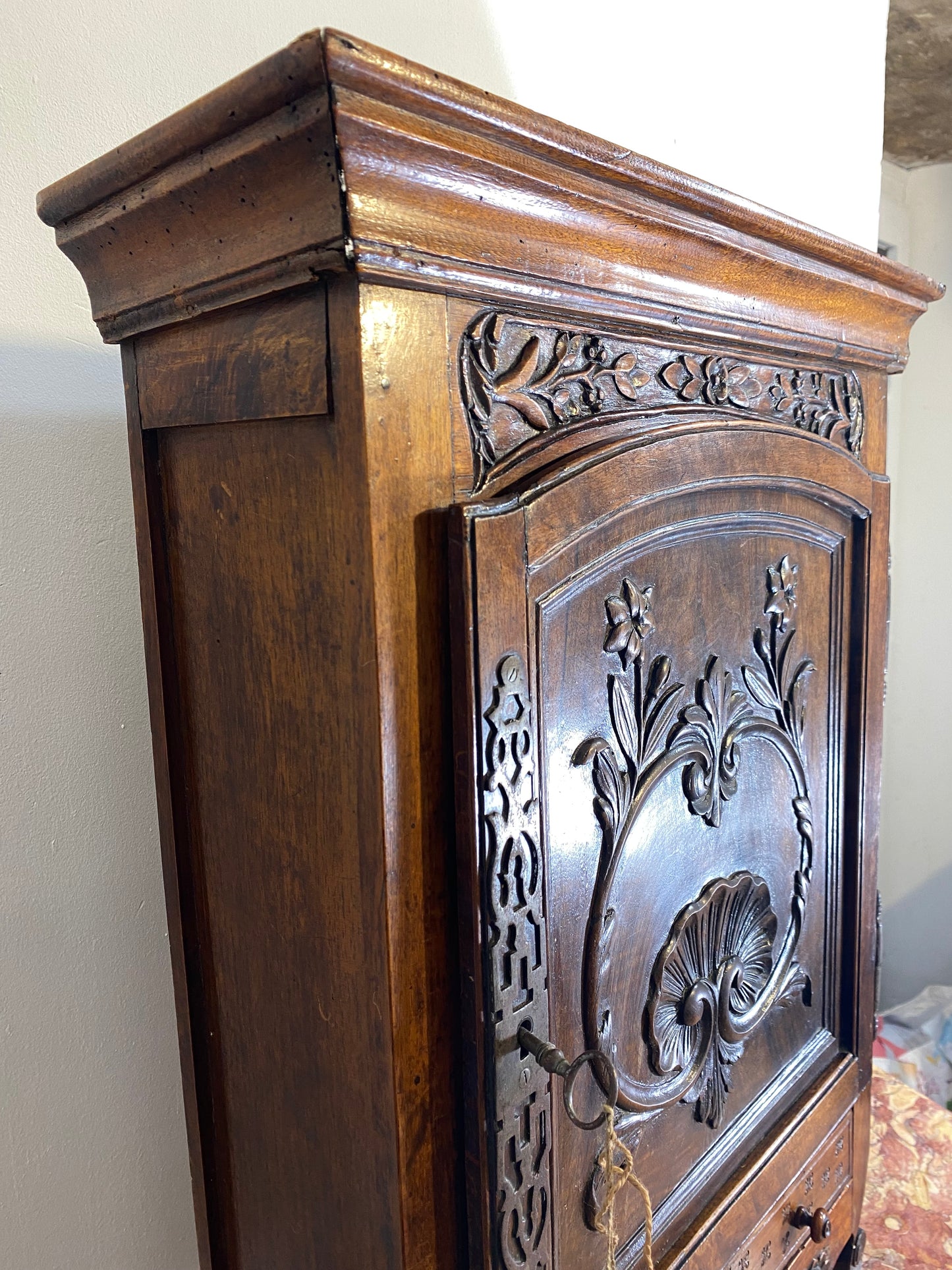 Antique French Provincial Oak Cabinet