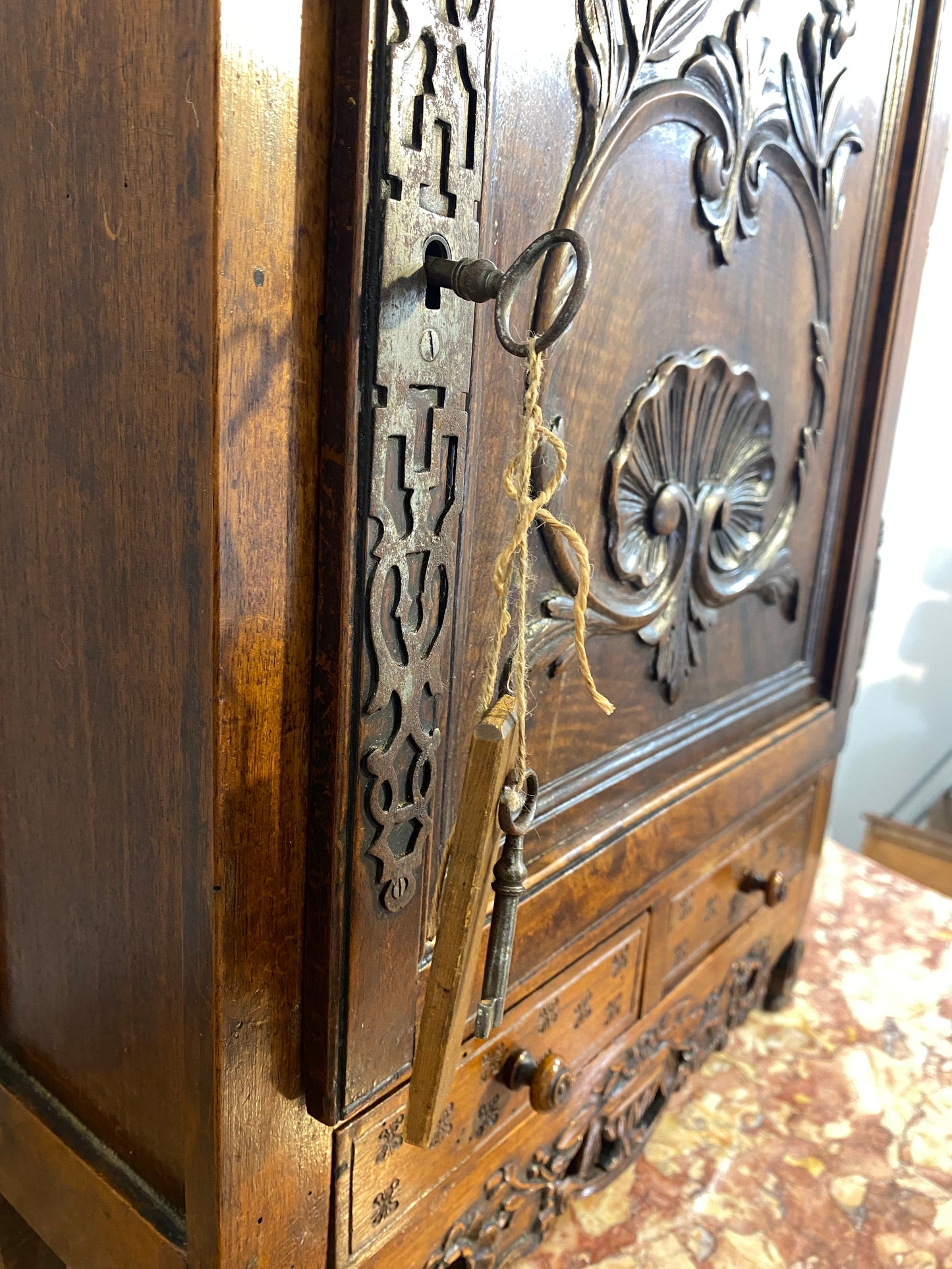 Antique French Provincial Oak Cabinet