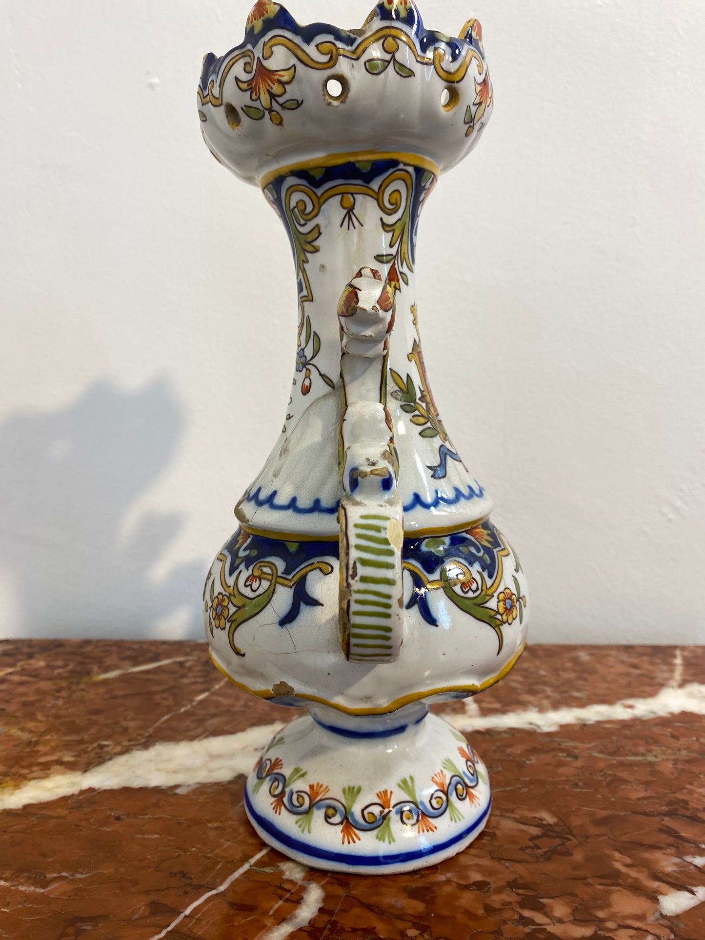 French Faience Vase De Desvres, Les Sables d'Olonne, Late 19th Century