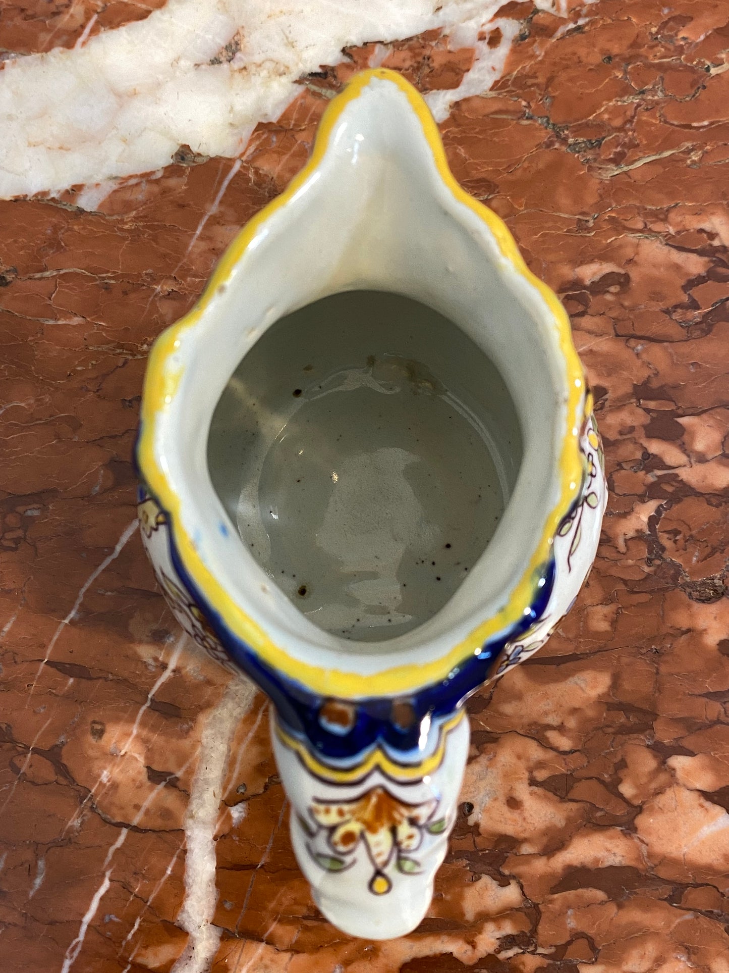 Antique French Faience Pitcher, Hand-Painted, Late 19th Century