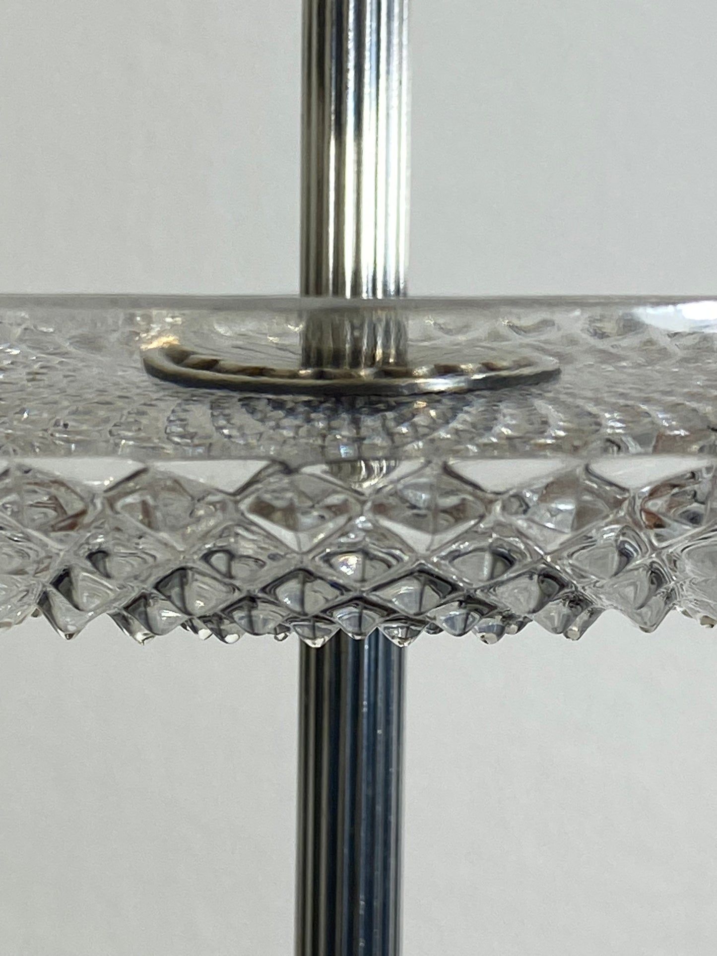 Vintage Crystal & Silver-Plated Three-Tier Étagère – Mid-20th Century