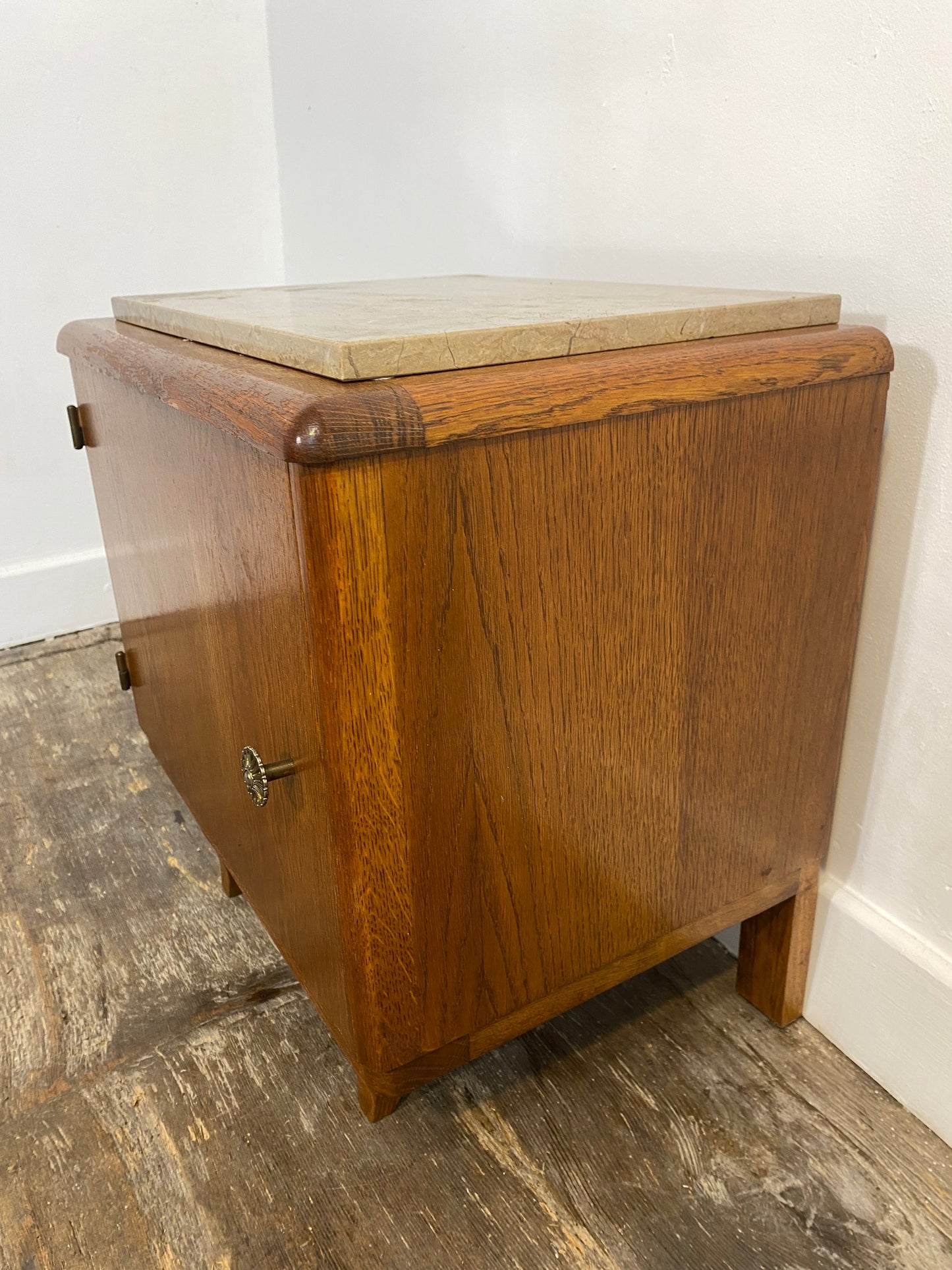 Mid-Century Modern Wooden Cabinet with Marble Top, Circa 1950s