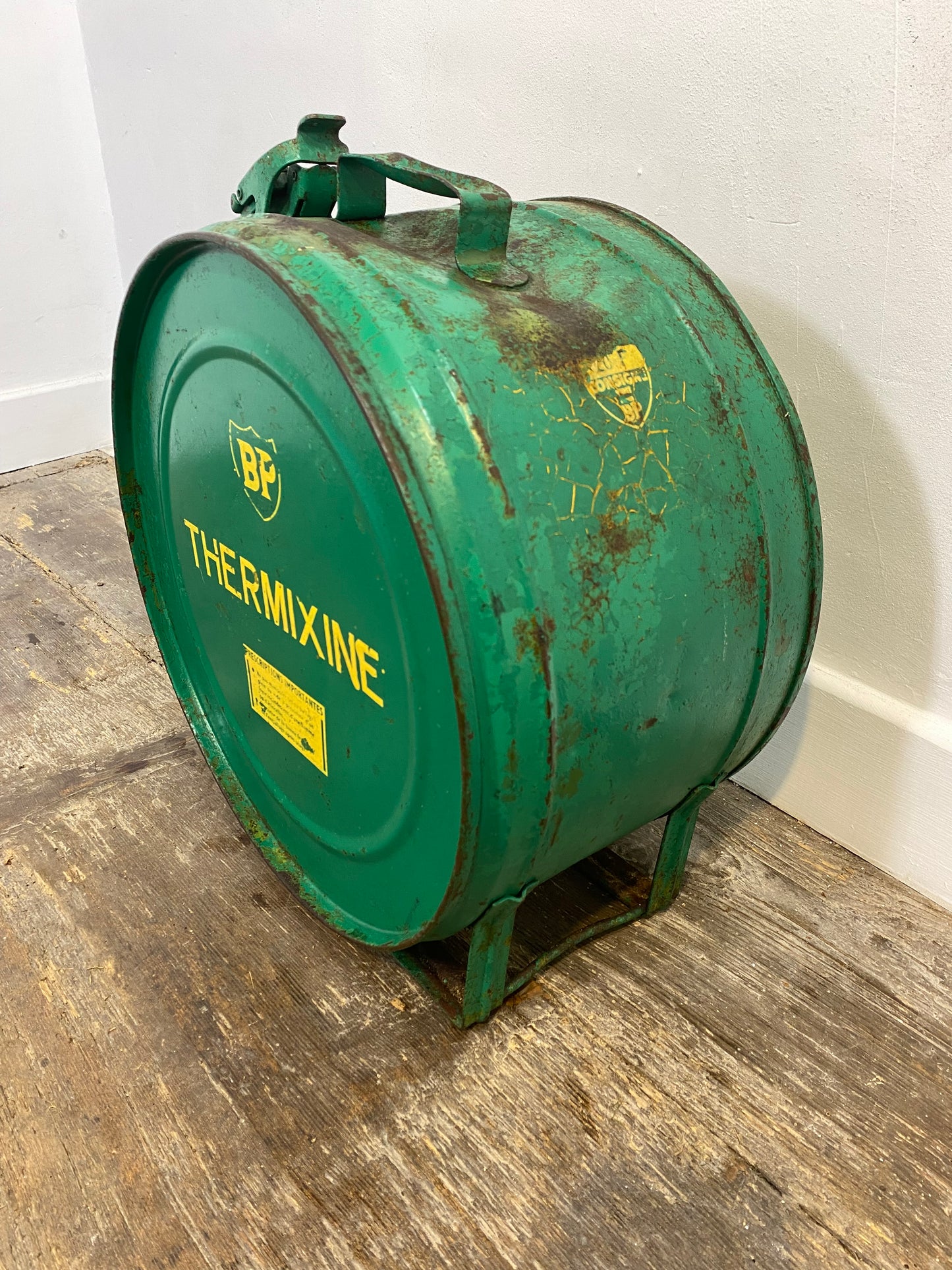 Vintage BP Thermixine Metal Drum-1960