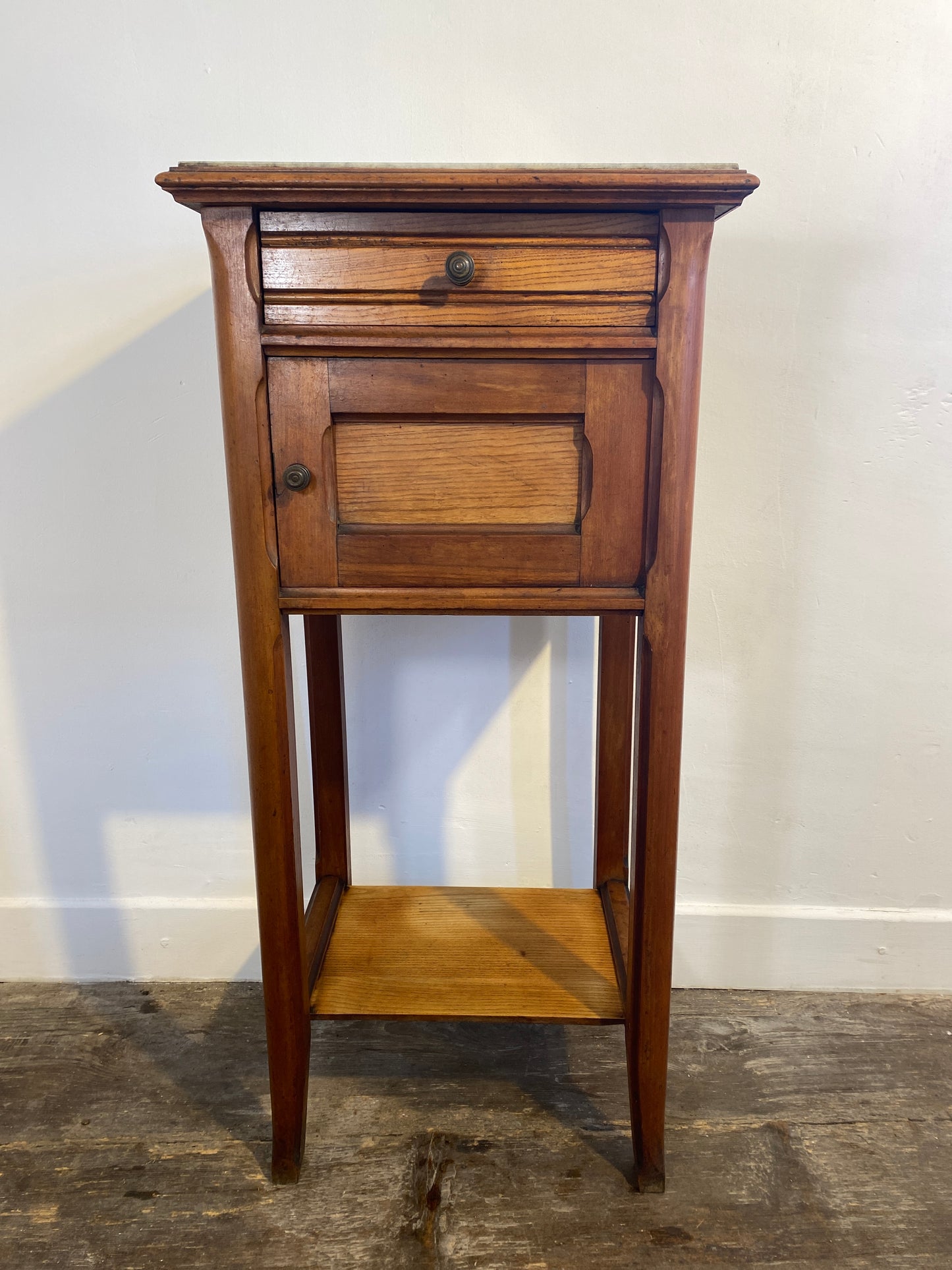 French Provincial Marble-Topped Cabinet with Ceramic Lining