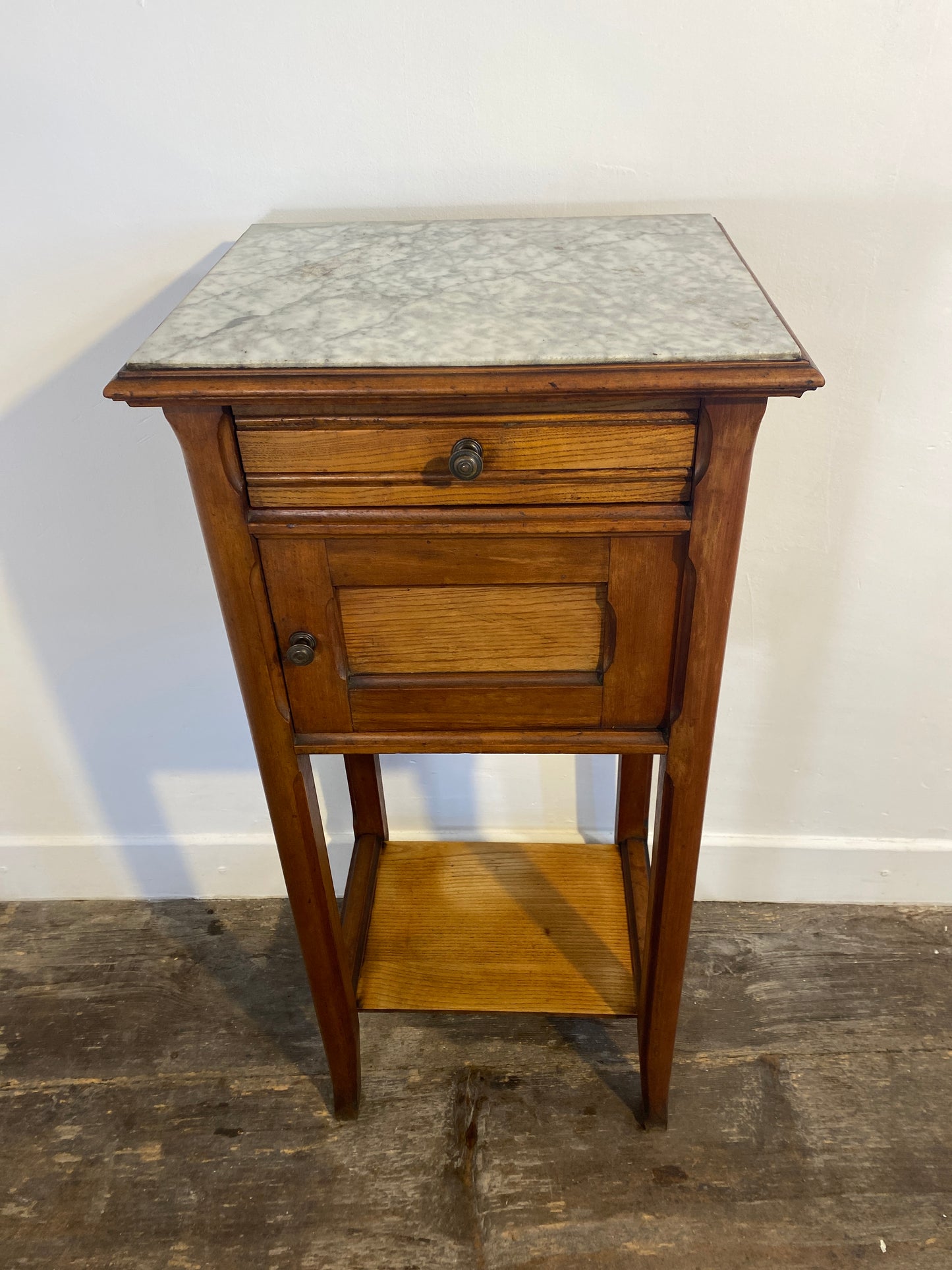 French Provincial Marble-Topped Cabinet with Ceramic Lining
