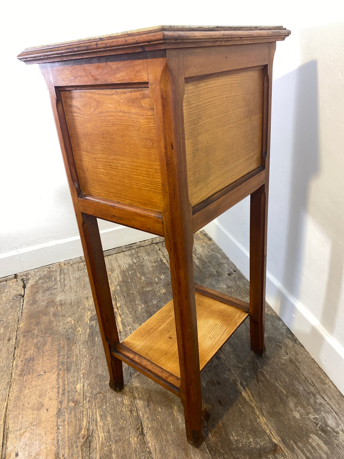 French Provincial Marble-Topped Cabinet with Ceramic Lining