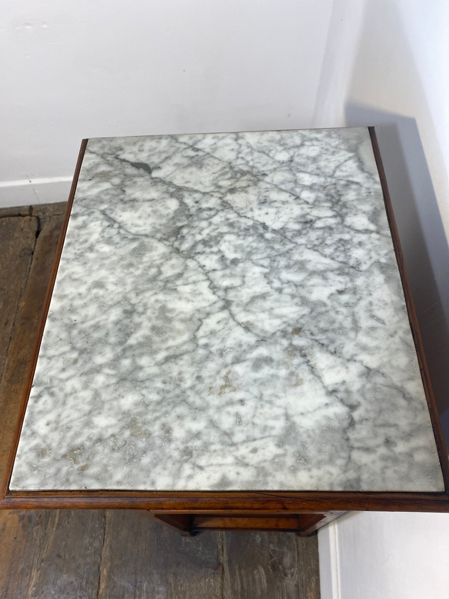 French Provincial Marble-Topped Cabinet with Ceramic Lining