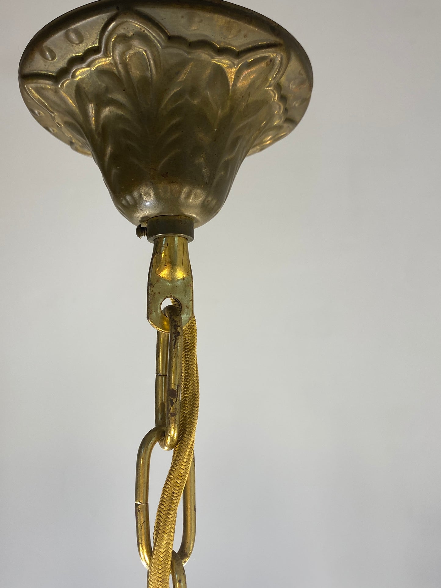Vintage French Chandelier Glass, Plastic Arms Louis XV Style 6-Light Rococo