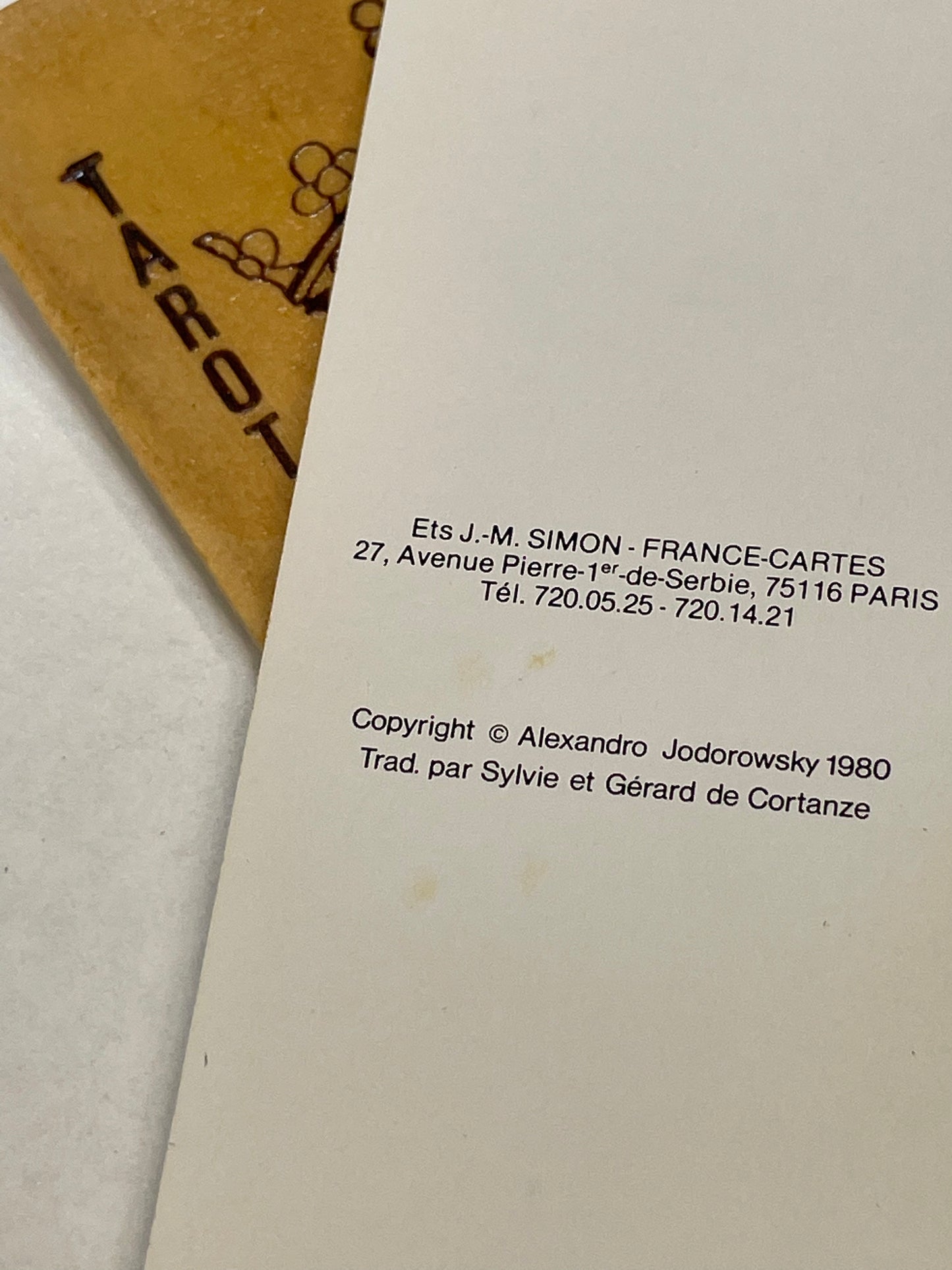 Box with 'Tarot de Marseille' cards and guidebook by Alexandro Jodorowski 1980