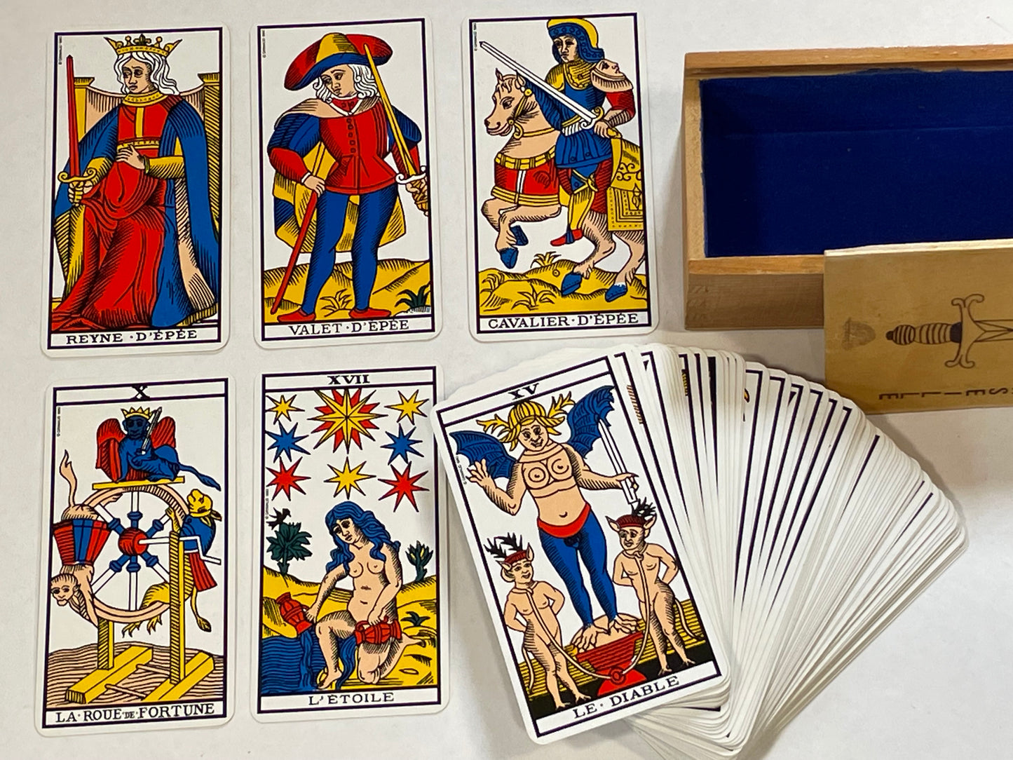 Box with 'Tarot de Marseille' cards and guidebook by Alexandro Jodorowski 1980