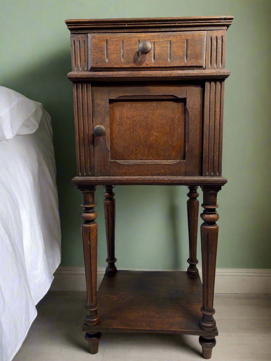 Antique marble-top Bedside Cabinet (pict3)