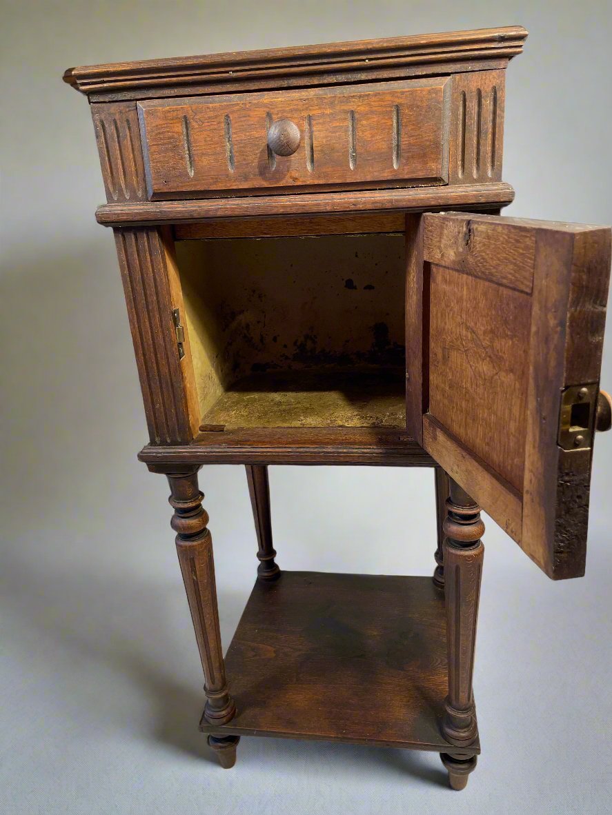 Antique French Marble-Top Cabinet – Late 19th Century, Provincial Style