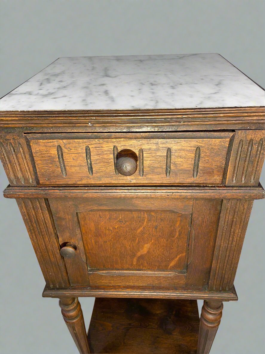 Antique marble-top Bedside Cabinet (pict2)
