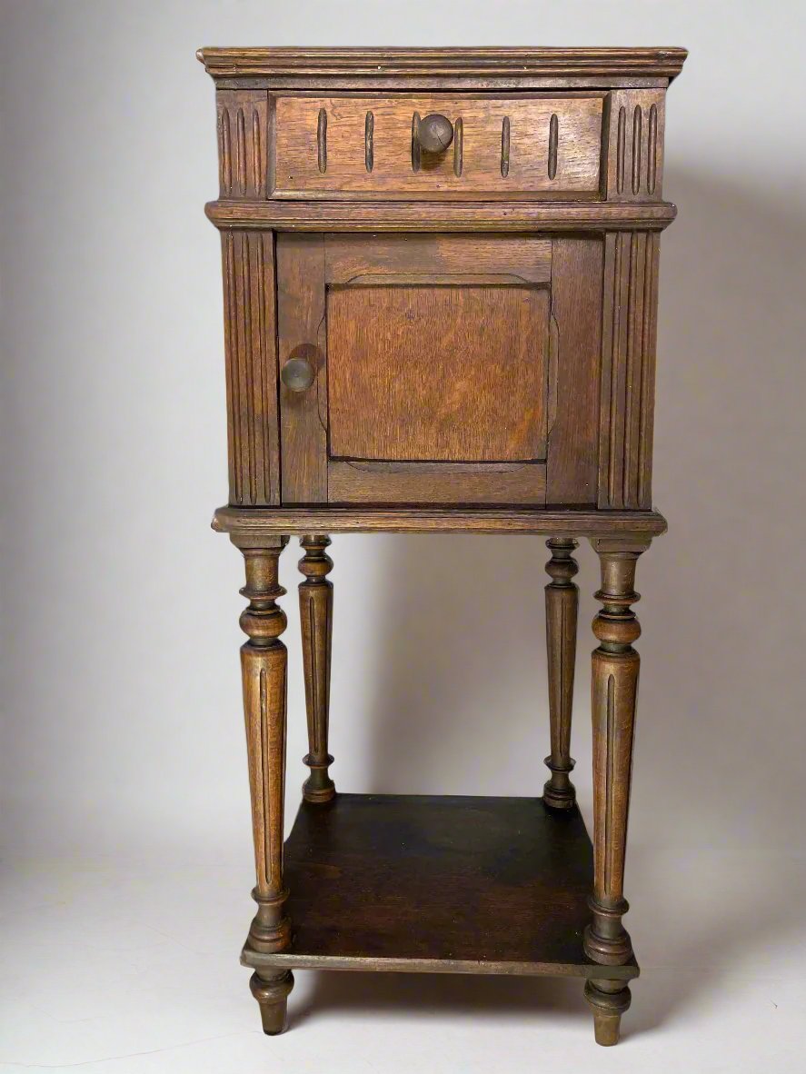 Antique marble-top Bedside Cabinet (pict1)