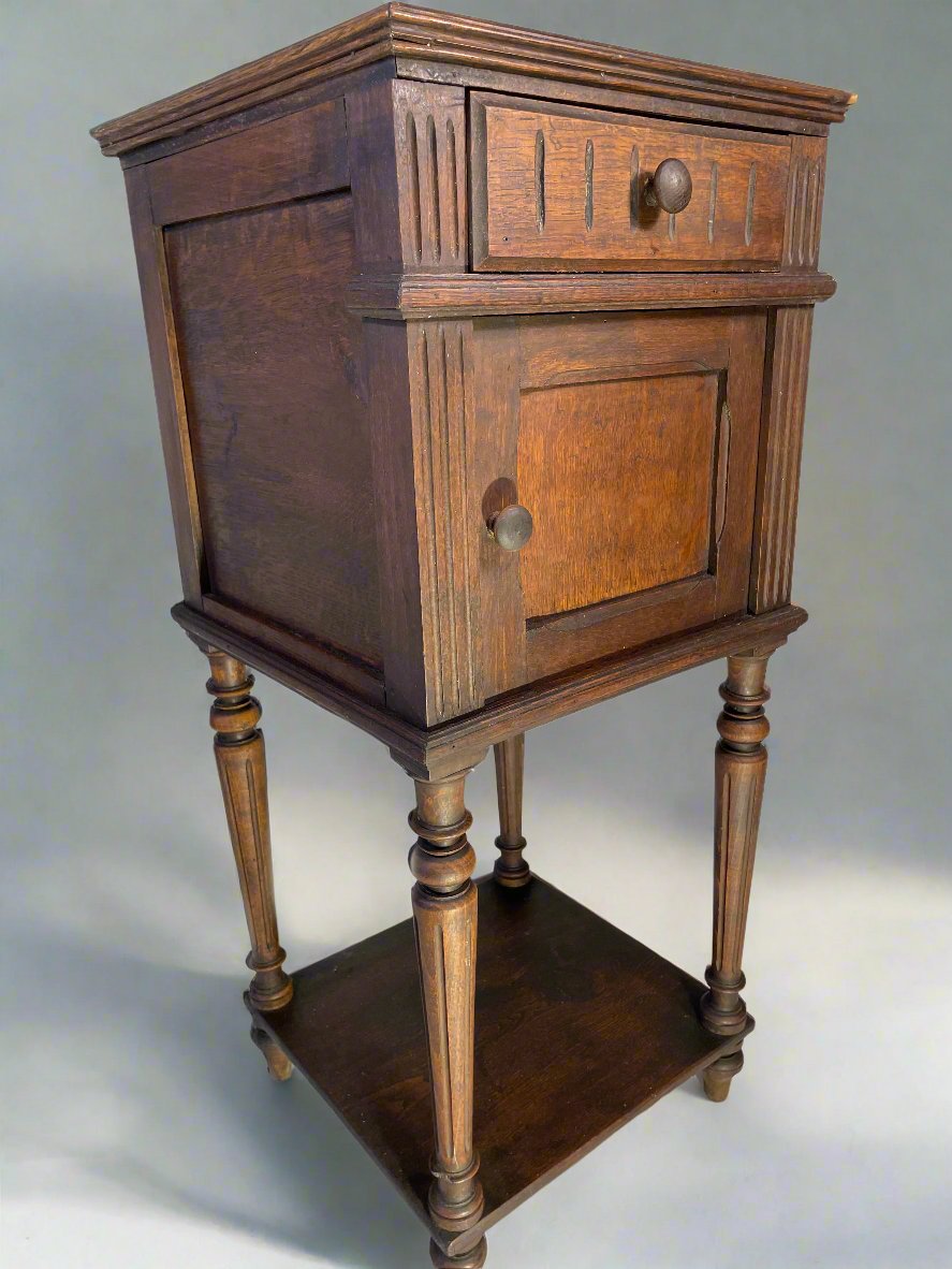 Antique French Marble-Top Cabinet – Late 19th Century, Provincial Style