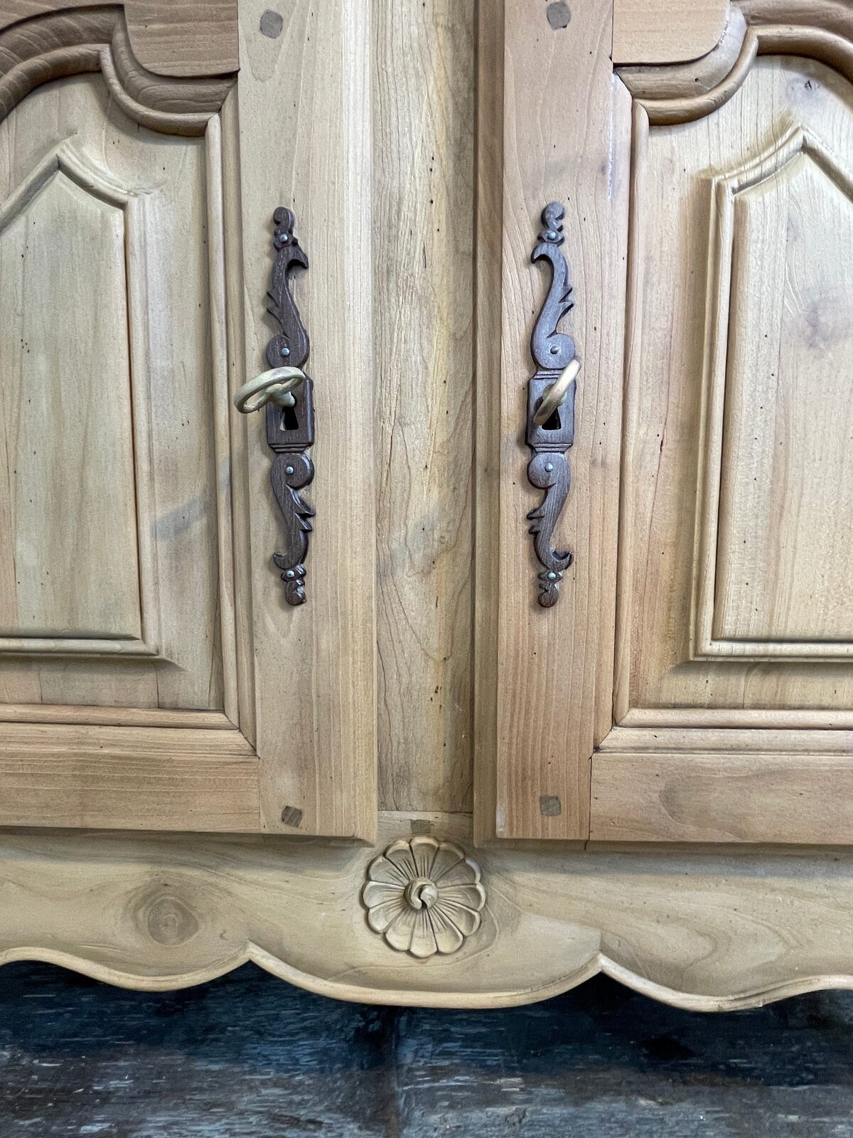 Vintage French Provinciaal Desk Cabinet Cherry Wood Mid- Century — photo 6