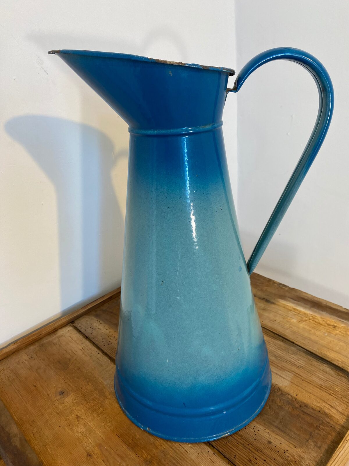 Vintage enamel garden pitcher