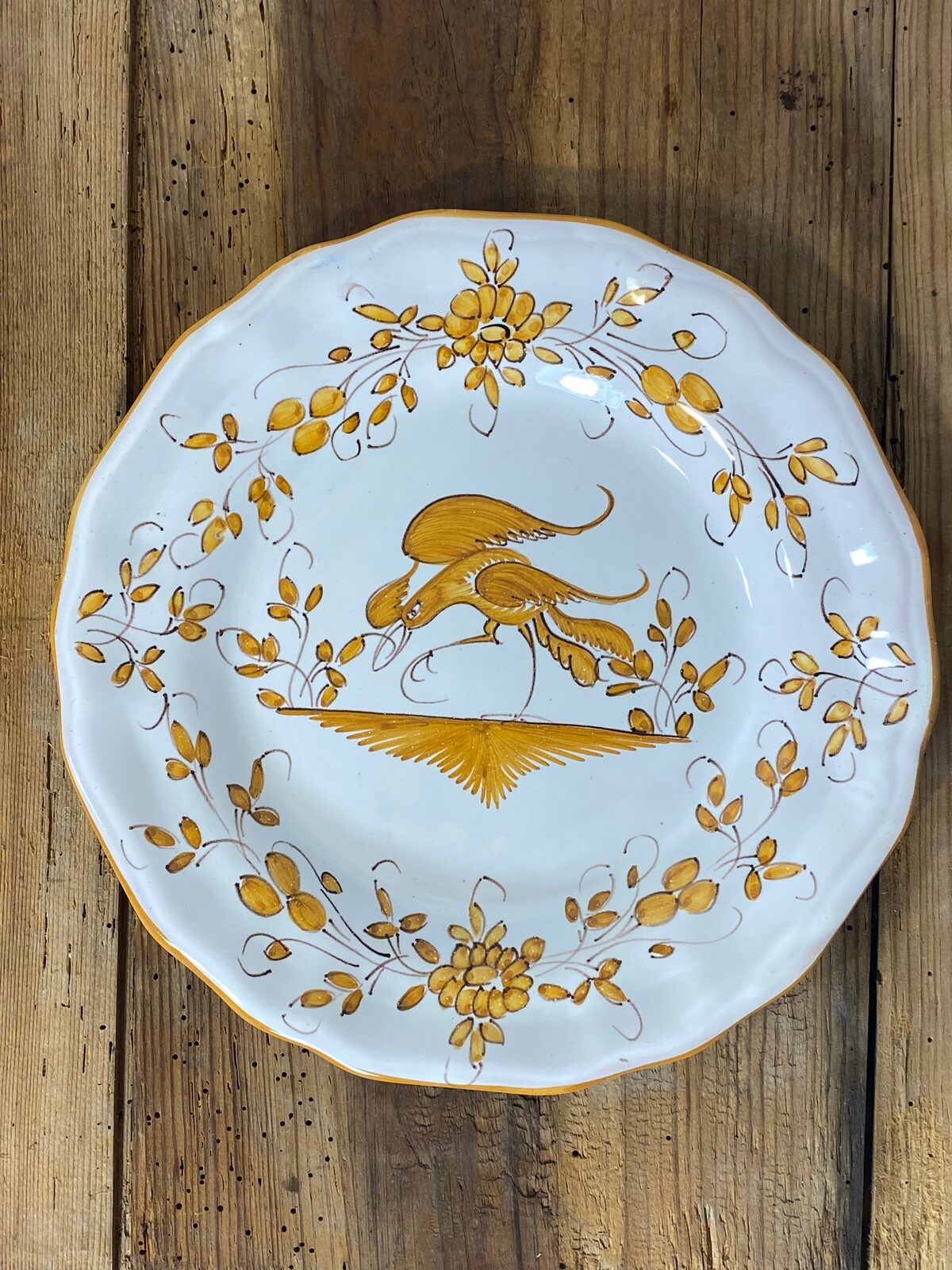 Vintage French Faience Plate Set – Moustiers Hand-Painted Pottery — photo 4