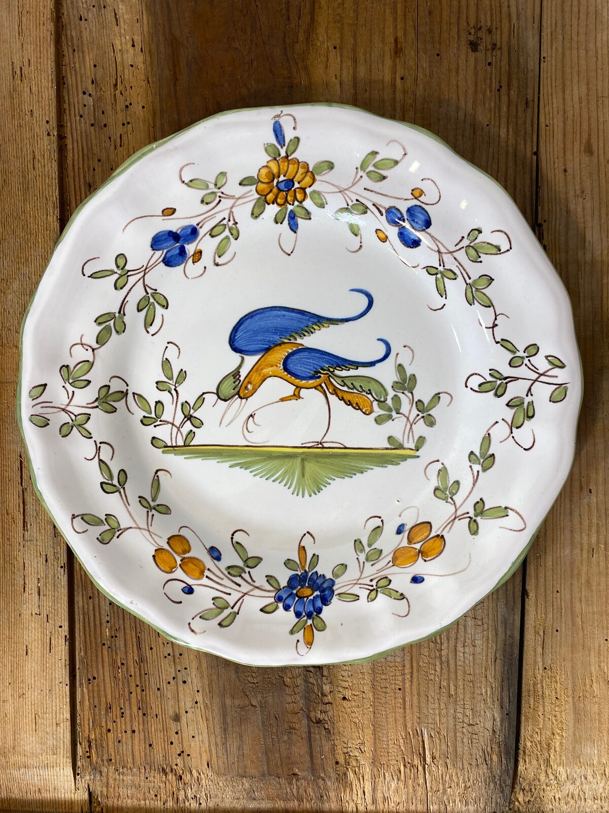 Vintage French Faience Plate Set – Moustiers Hand-Painted Pottery — photo 8