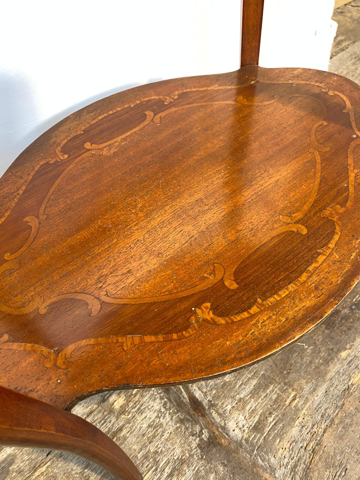 Antique French Louis XV Mahogany Side Table Ormolu Marquetry Brass c.1900 — photo 13